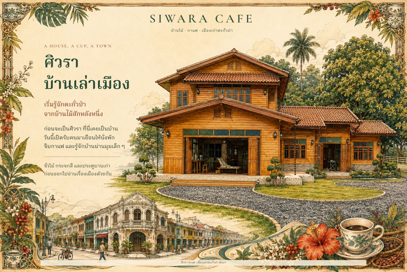 แผ่นพับหน้าแรก เล่าเรื่องบ้านไม้ศิวรา
